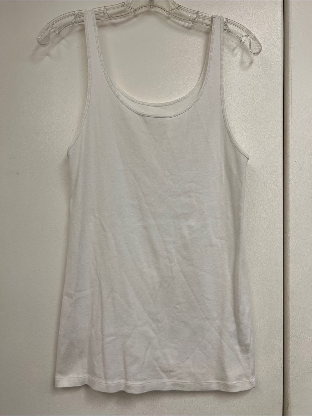 Eileen Fisher White Scoop Neck Tank Top Classic Staple Basic Large Women Cotton